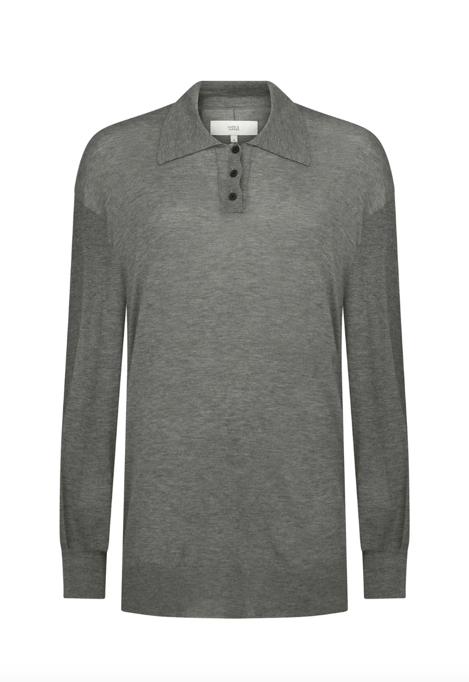 Orwell Knit Polo Grey Silk Wool