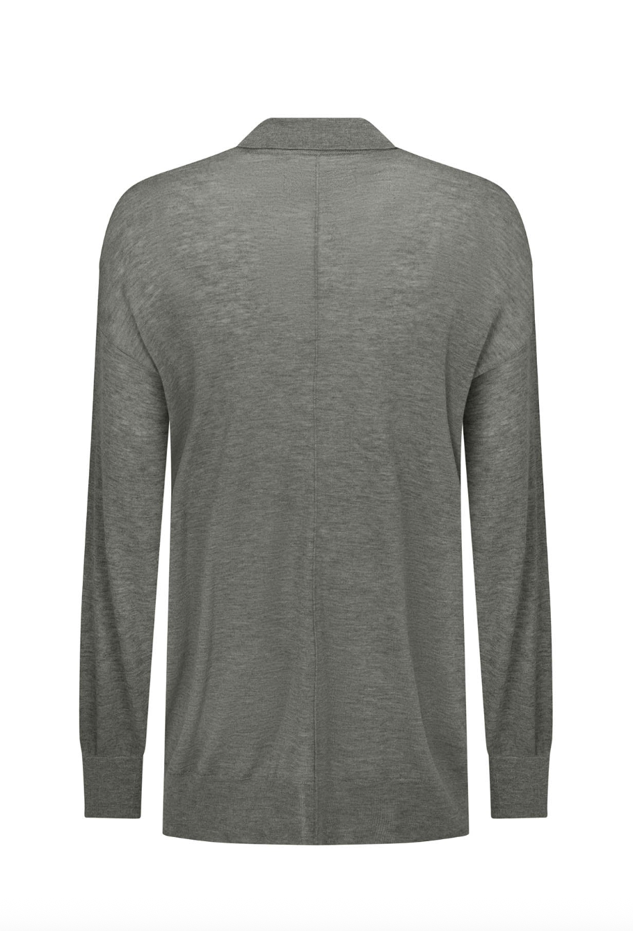 Orwell Knit Polo Grey Silk Wool