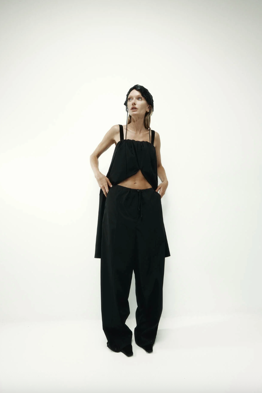 Tanaka Trousers Black Tech Taffeta