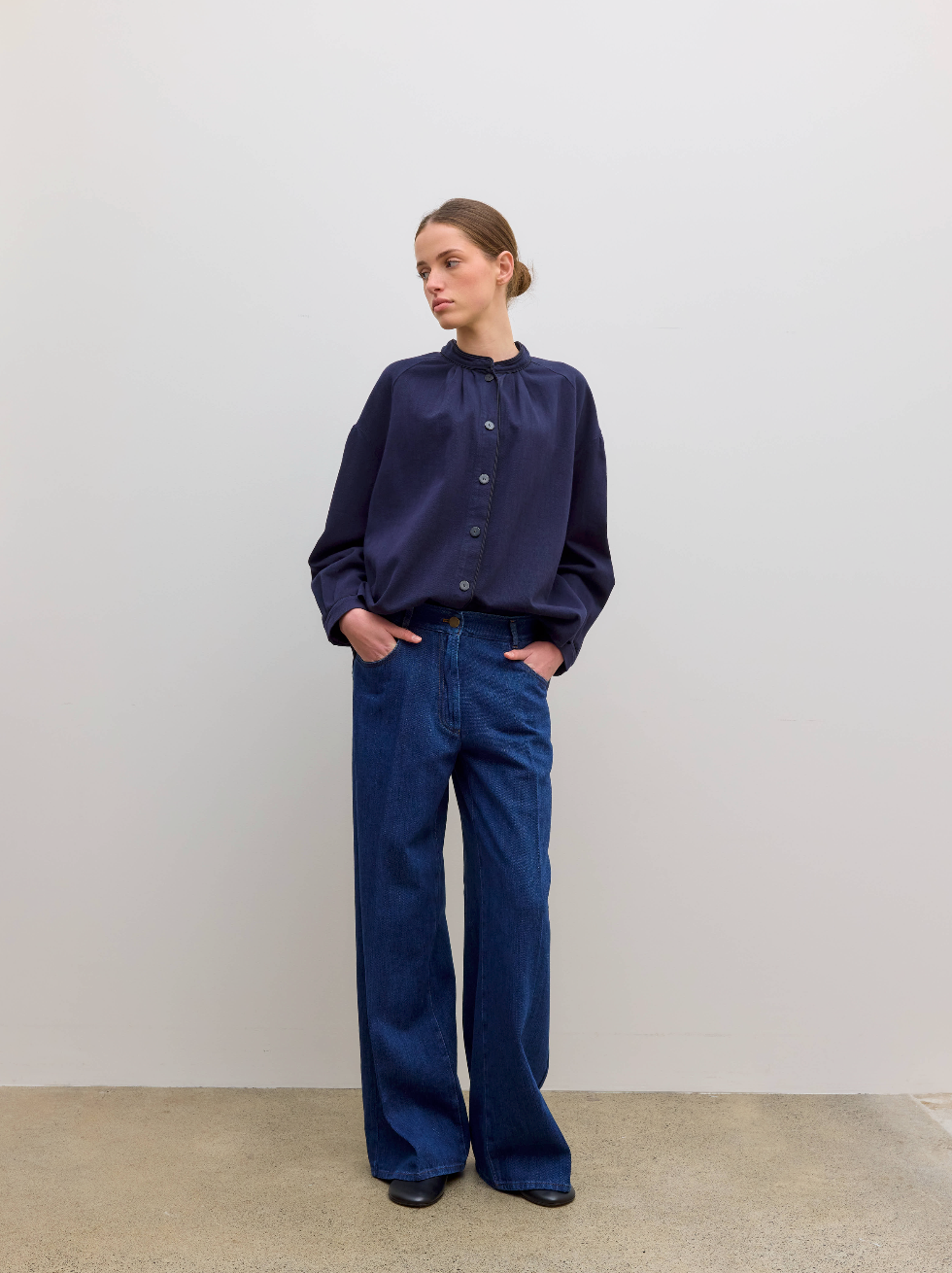 Cotton Cavalry Denim 5 Pockets Indaco