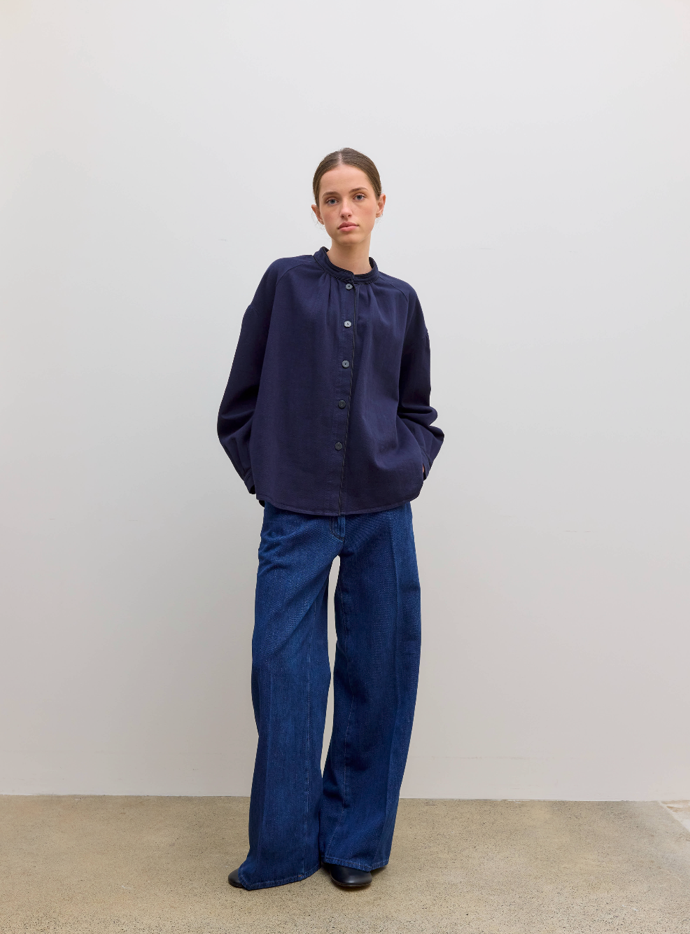 Fluid Cotton Bull Bohemian Overshirt Notte