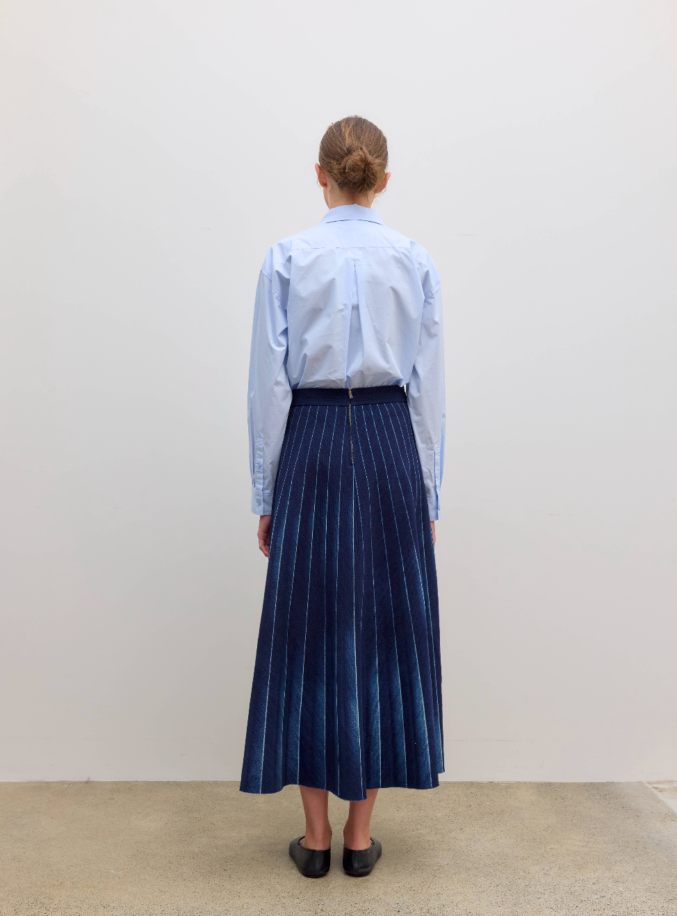 Soleil Cavalry Denim Skirt Vintage Blue
