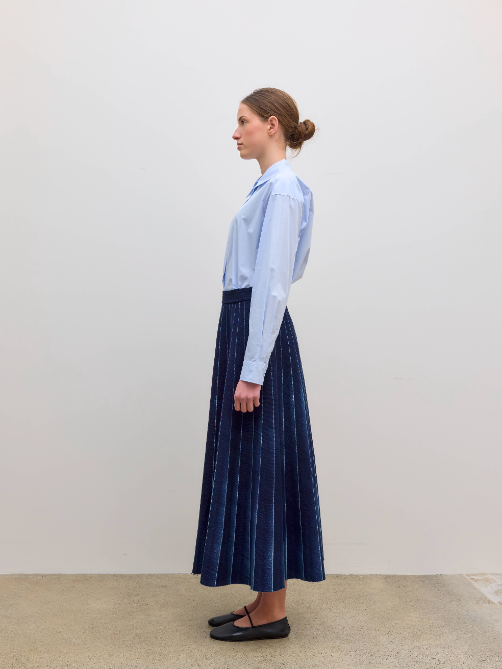 Soleil Cavalry Denim Skirt Vintage Blue