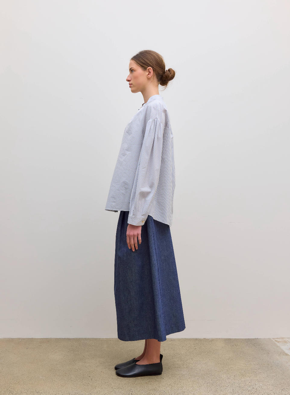 A Line Long Skirt Denim