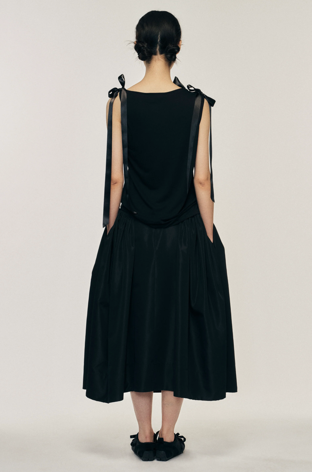 Bow Ribbon Tank Black
