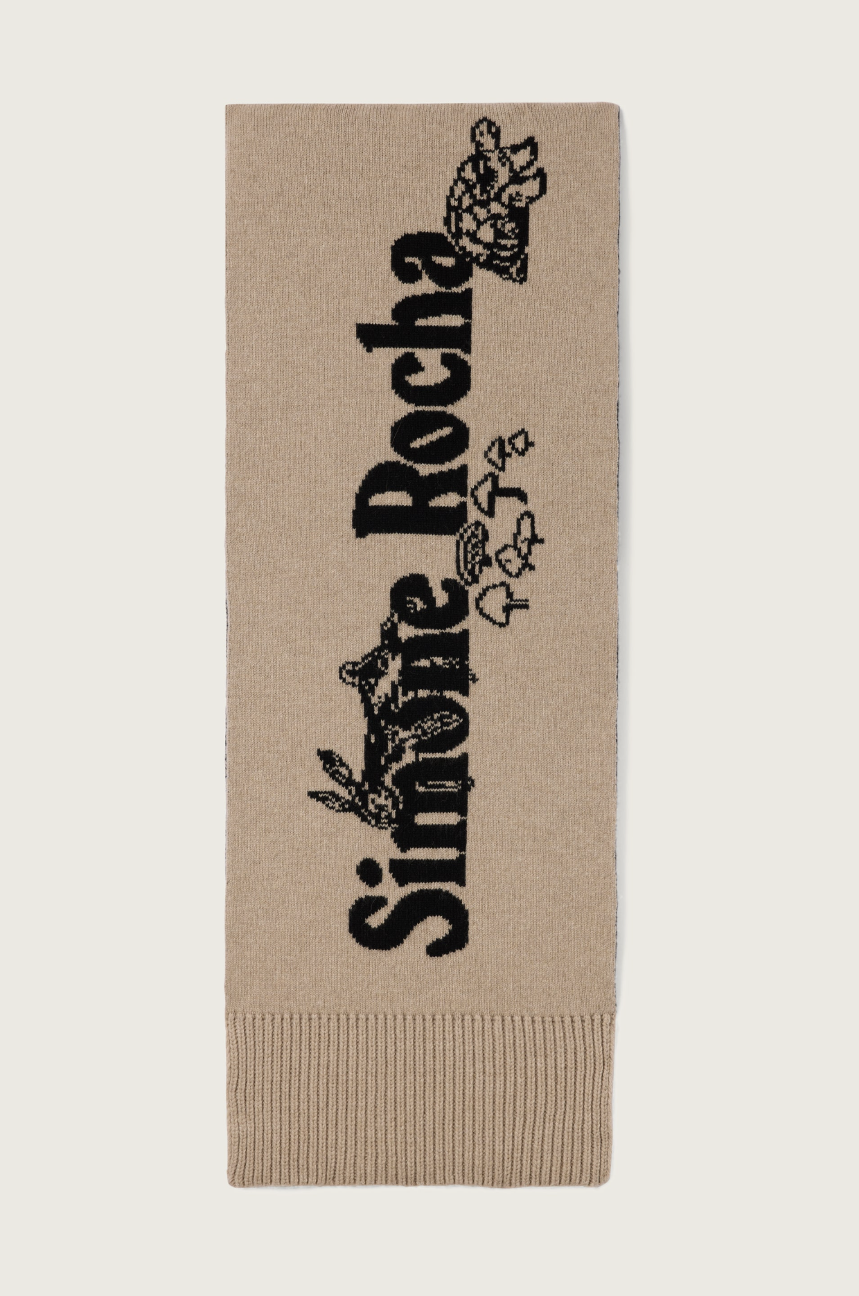 Graphic Logo Scarf Oat Black