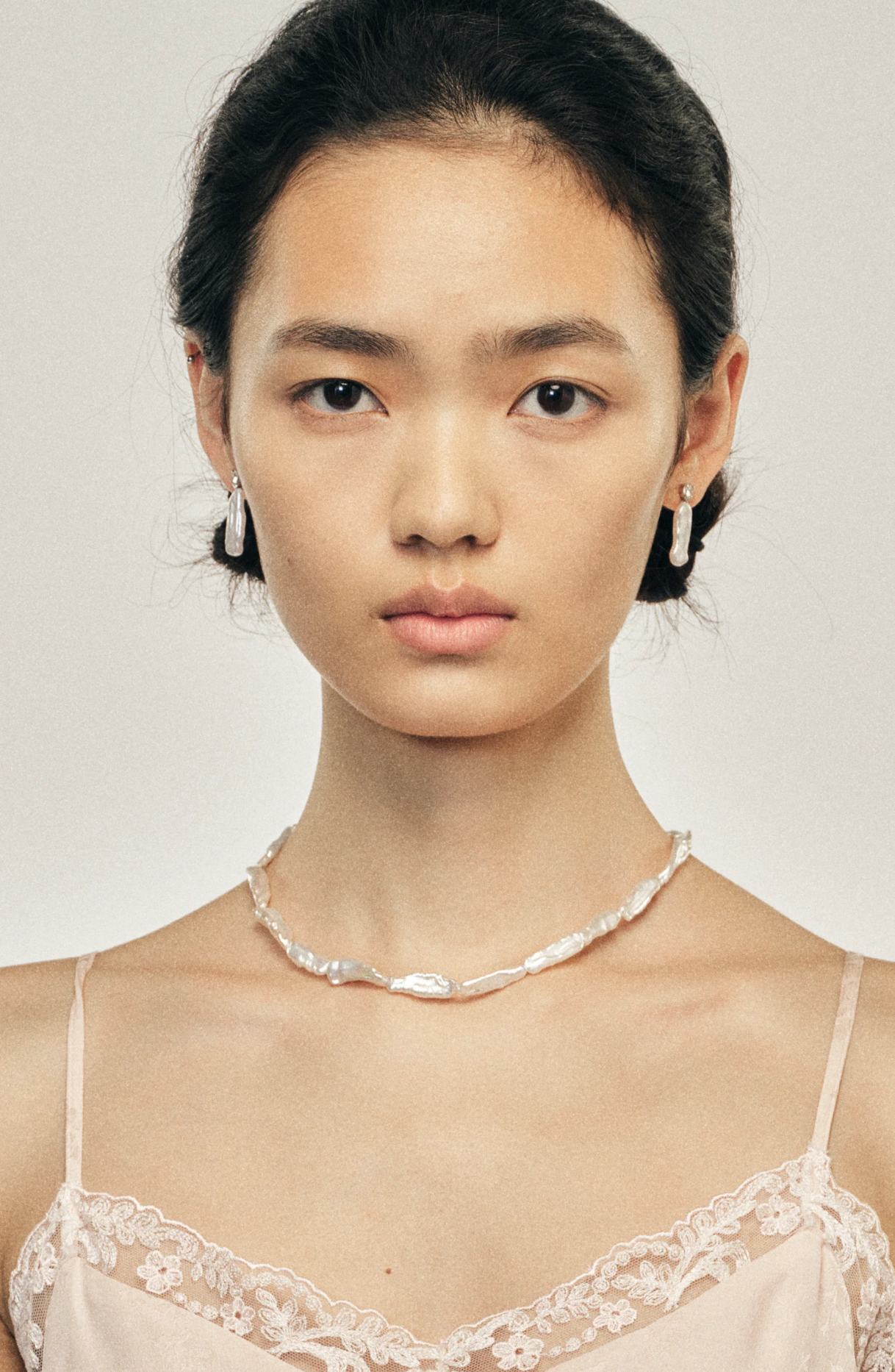 Carabiner Pearl Necklace Baroque