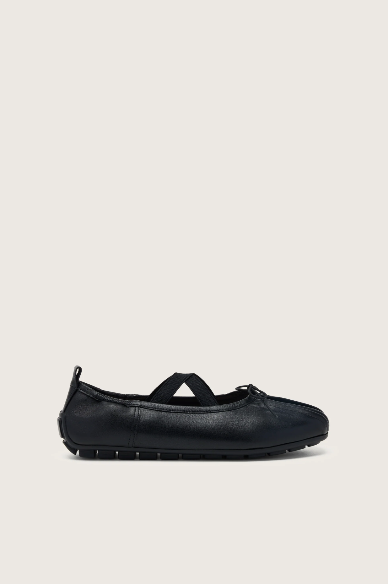 Ballerina Grip Sneaker Black Leather
