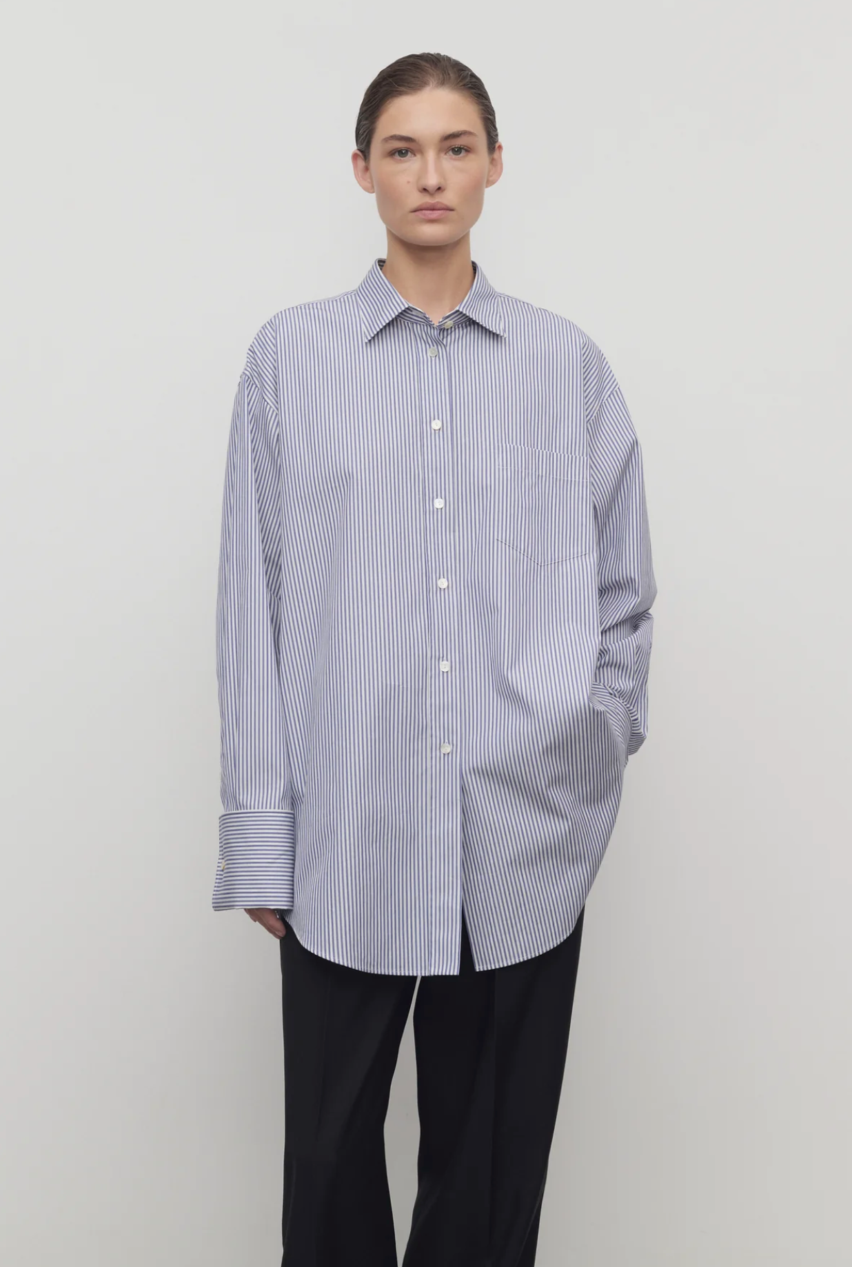 Ment Shirt White Blue