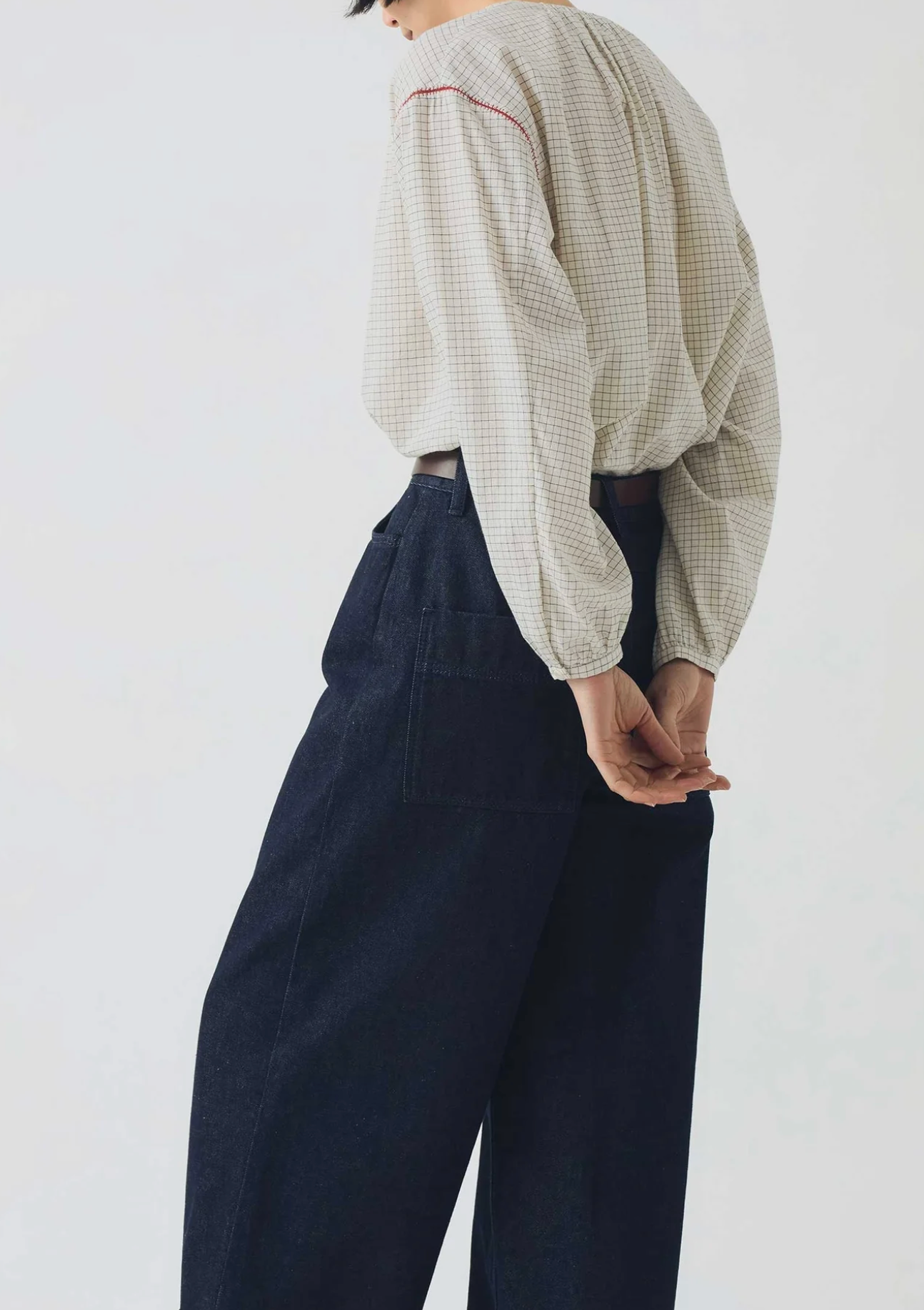 Wide Leg Denim Trousers Indigo