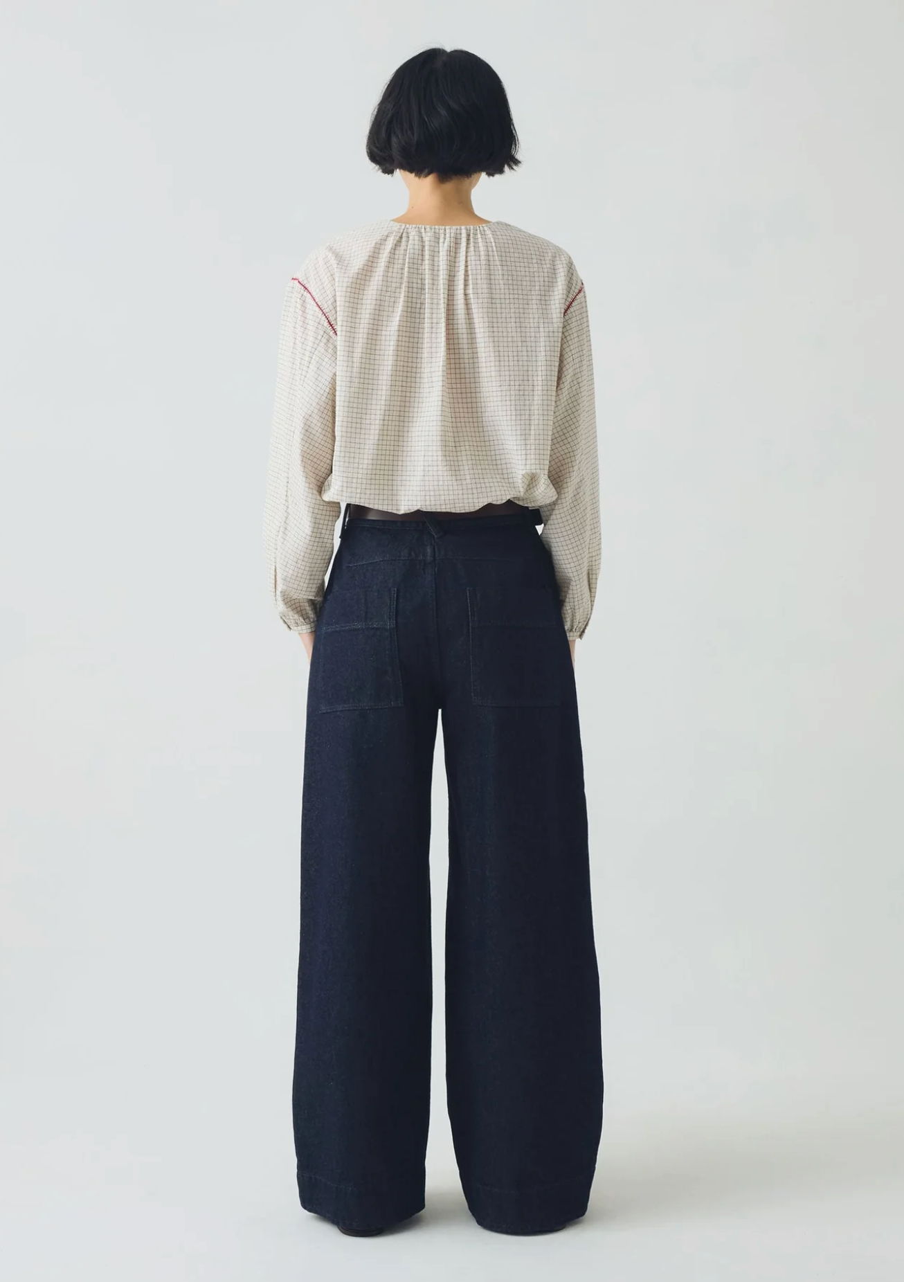 Wide Leg Denim Trousers Indigo