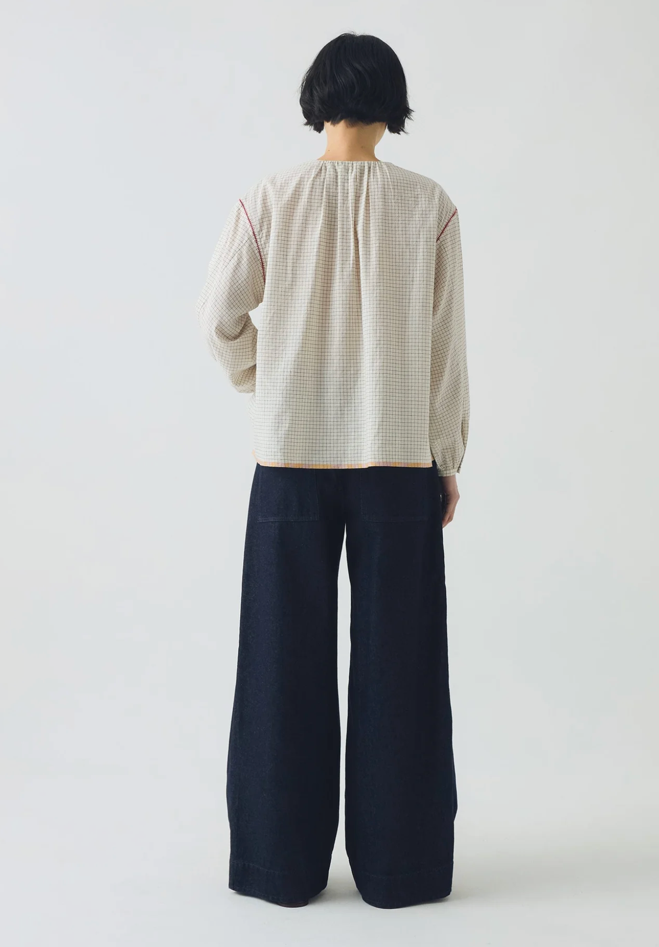Wide Leg Denim Trousers Indigo