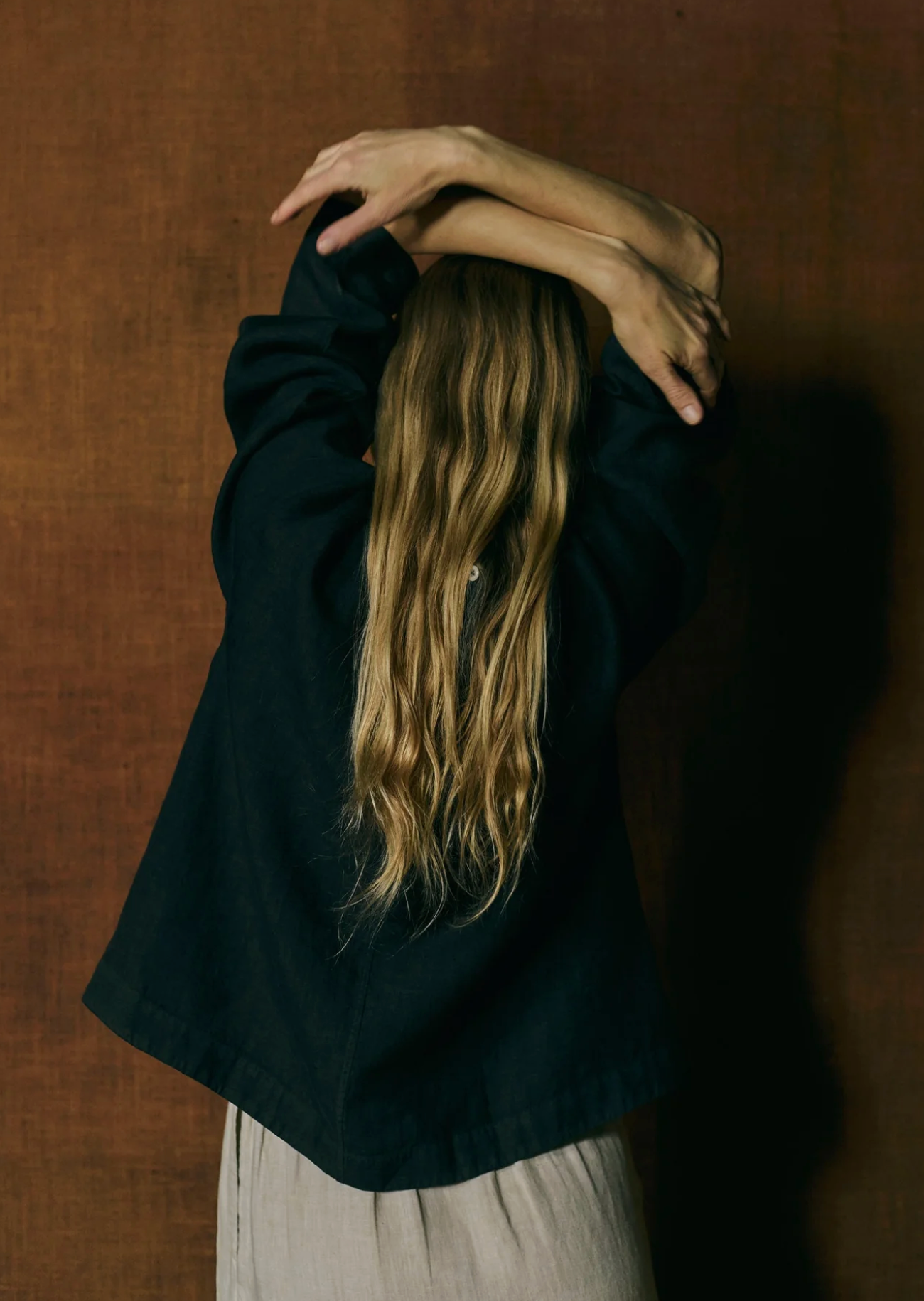 Garment Dyed Linen Top Black Pepper