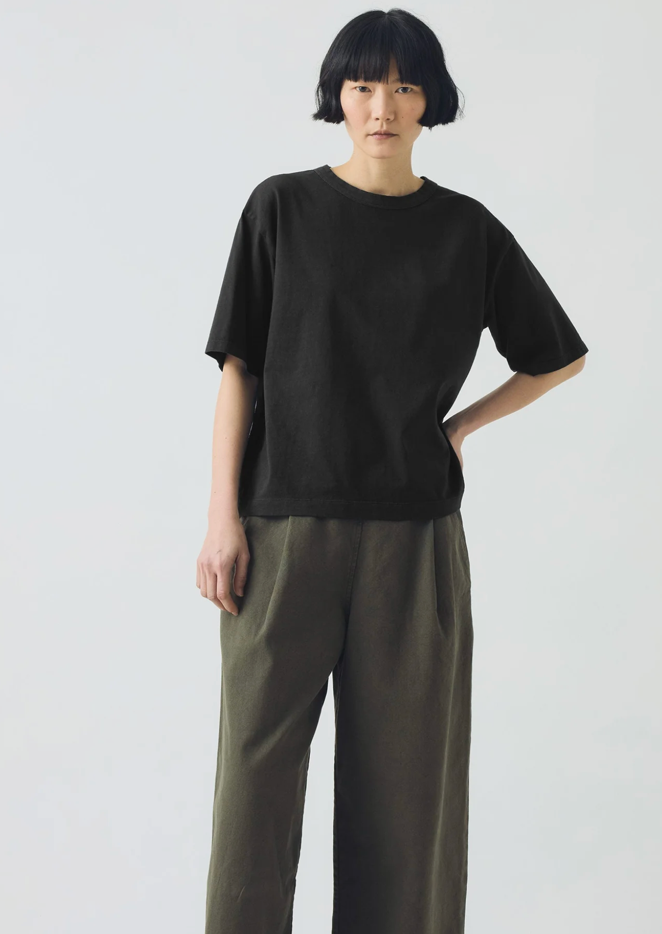 Cotton Short Sleeve Tee Dark Charcoal