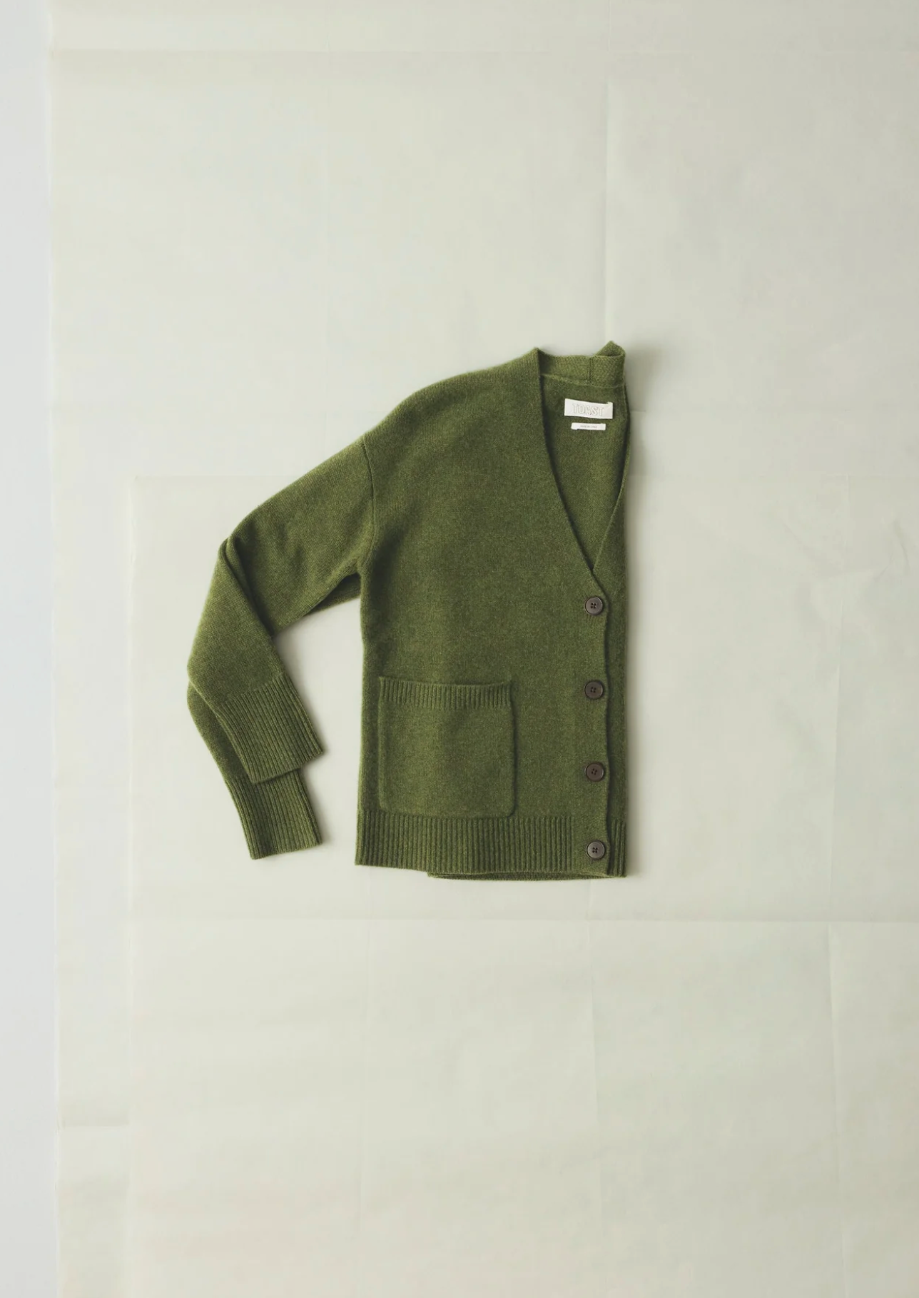 Ffion Wool Cashmere Boxy Cardigan Lawn Green