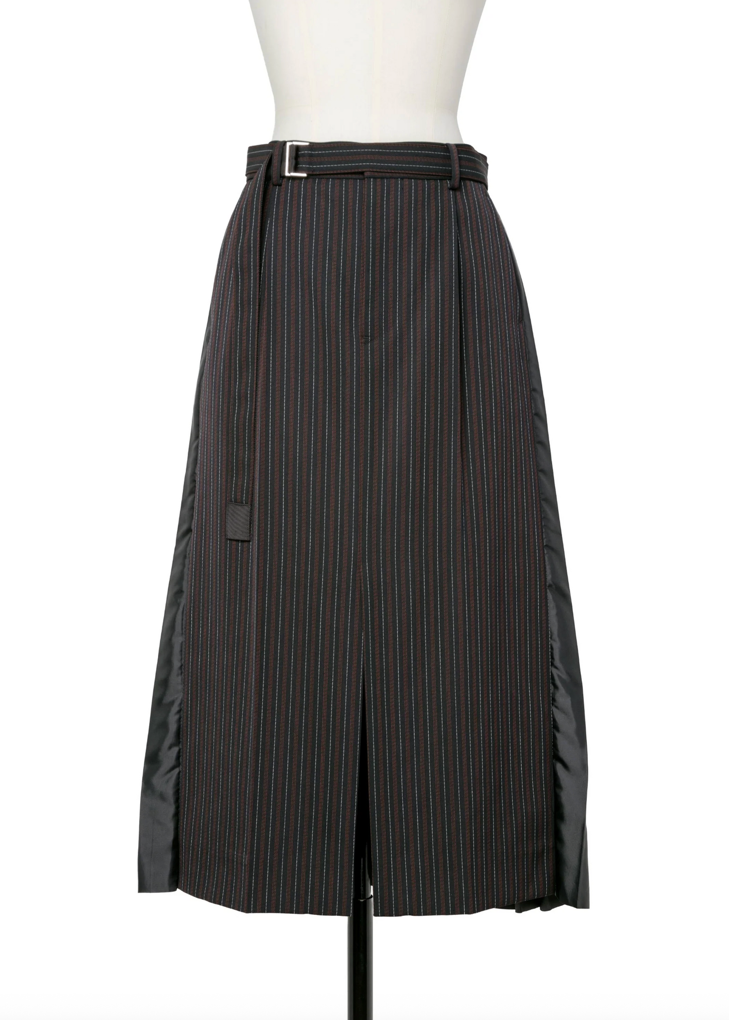 Stripe Doeskin Skirt Black