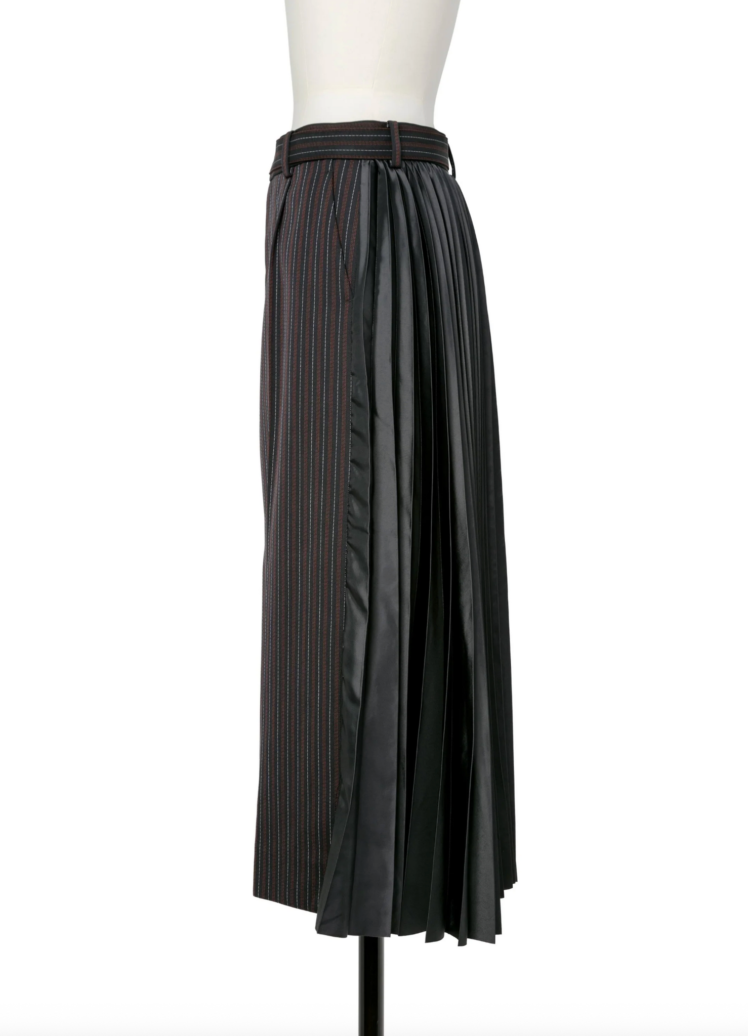 Stripe Doeskin Skirt Black