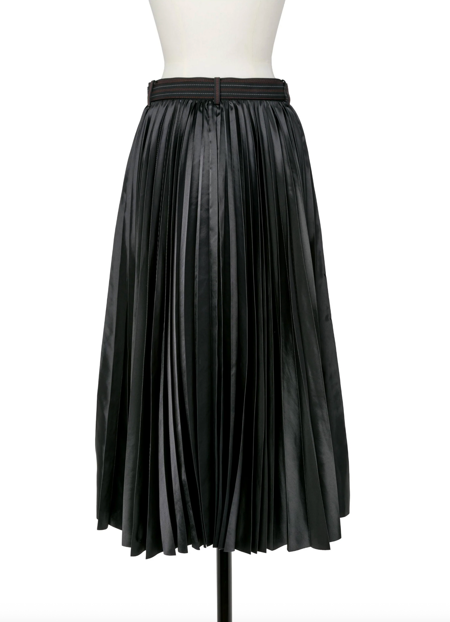Stripe Doeskin Skirt Black