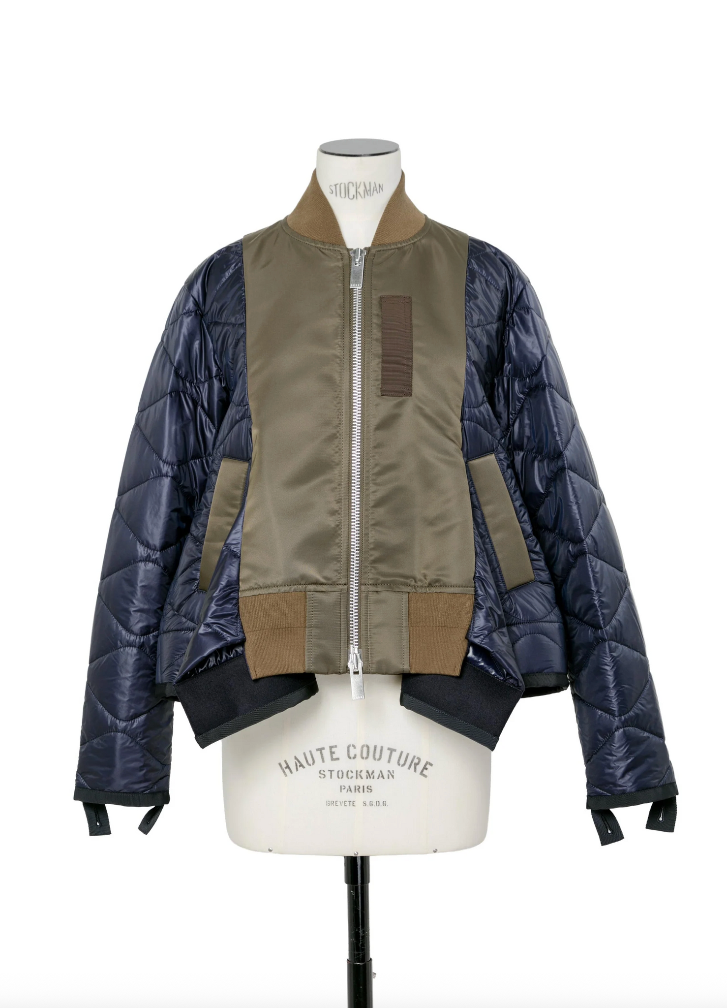 Nylon Twill Blouson Dark Khaki x Navy