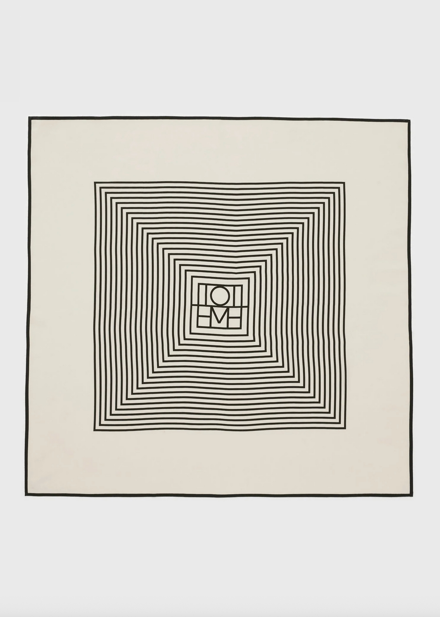 Centered Monogram Silk Scarf Cream