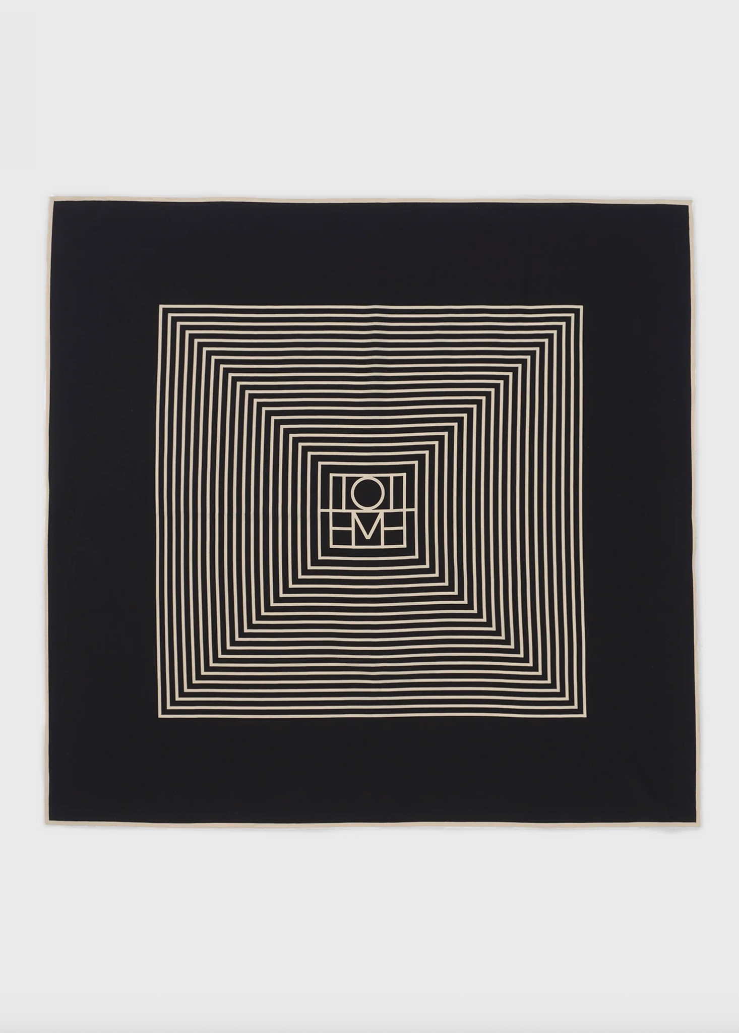 Centered Monogram Silk Scarf Black