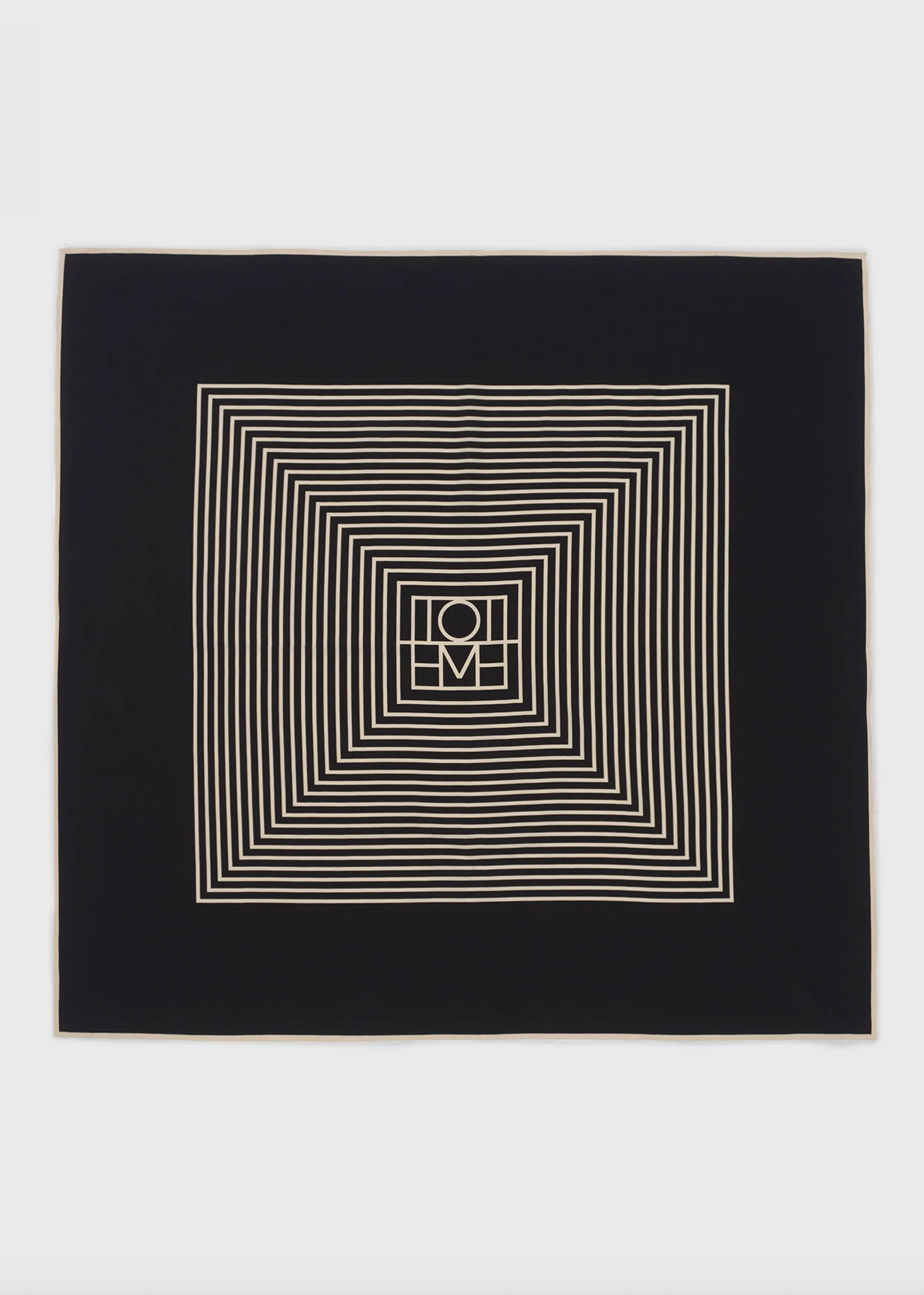 Centered Monogram Silk Scarf Black
