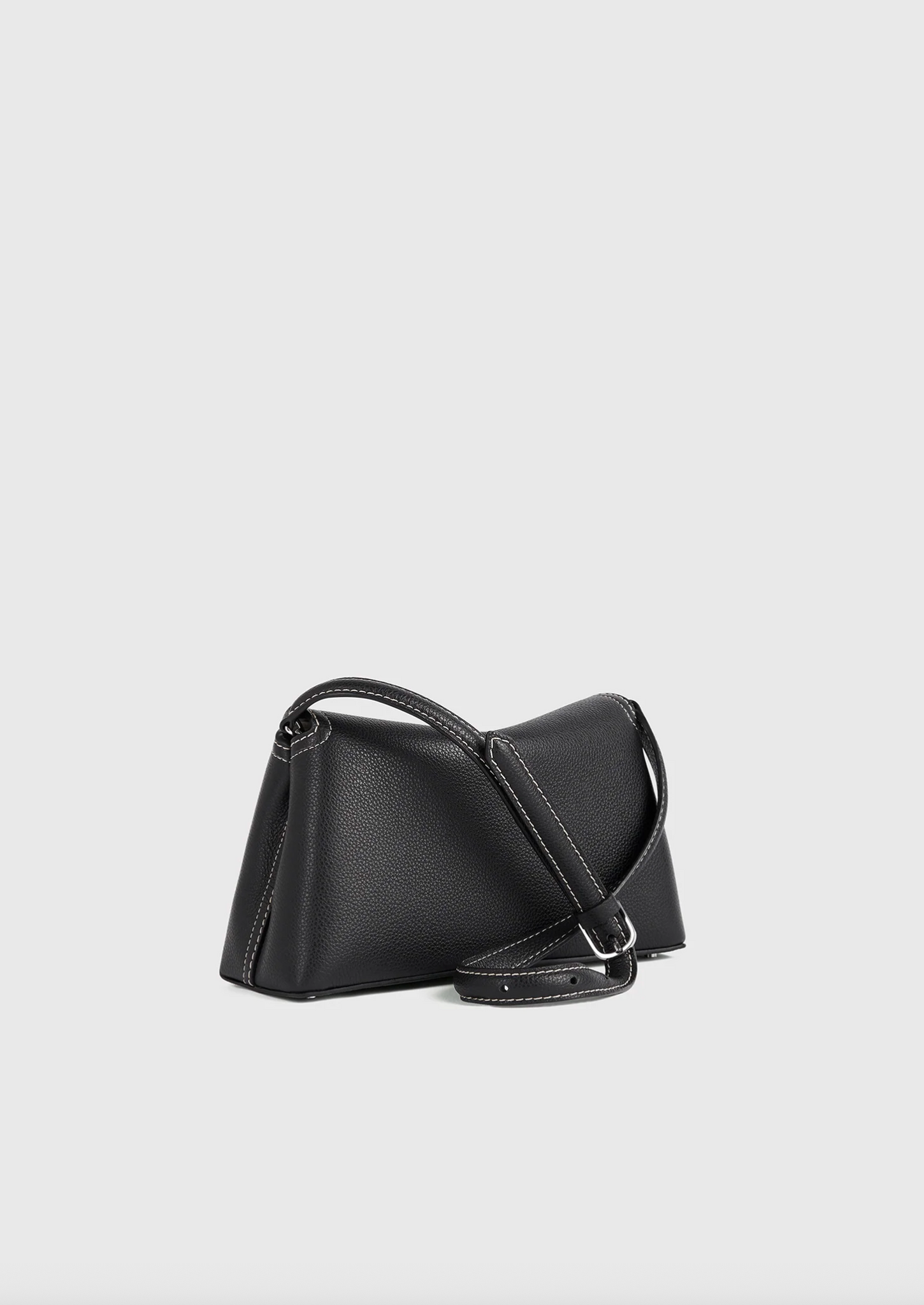 T-Lock Grained Leather Clutch Black