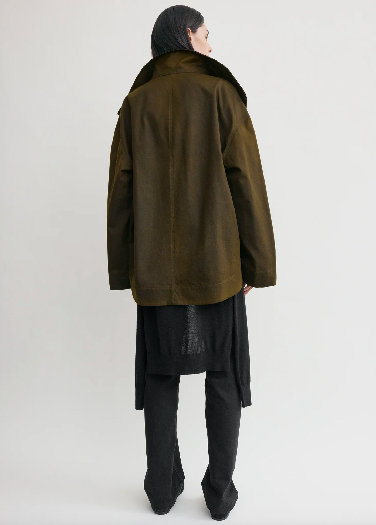 Zipped Funnel Jacket Bark