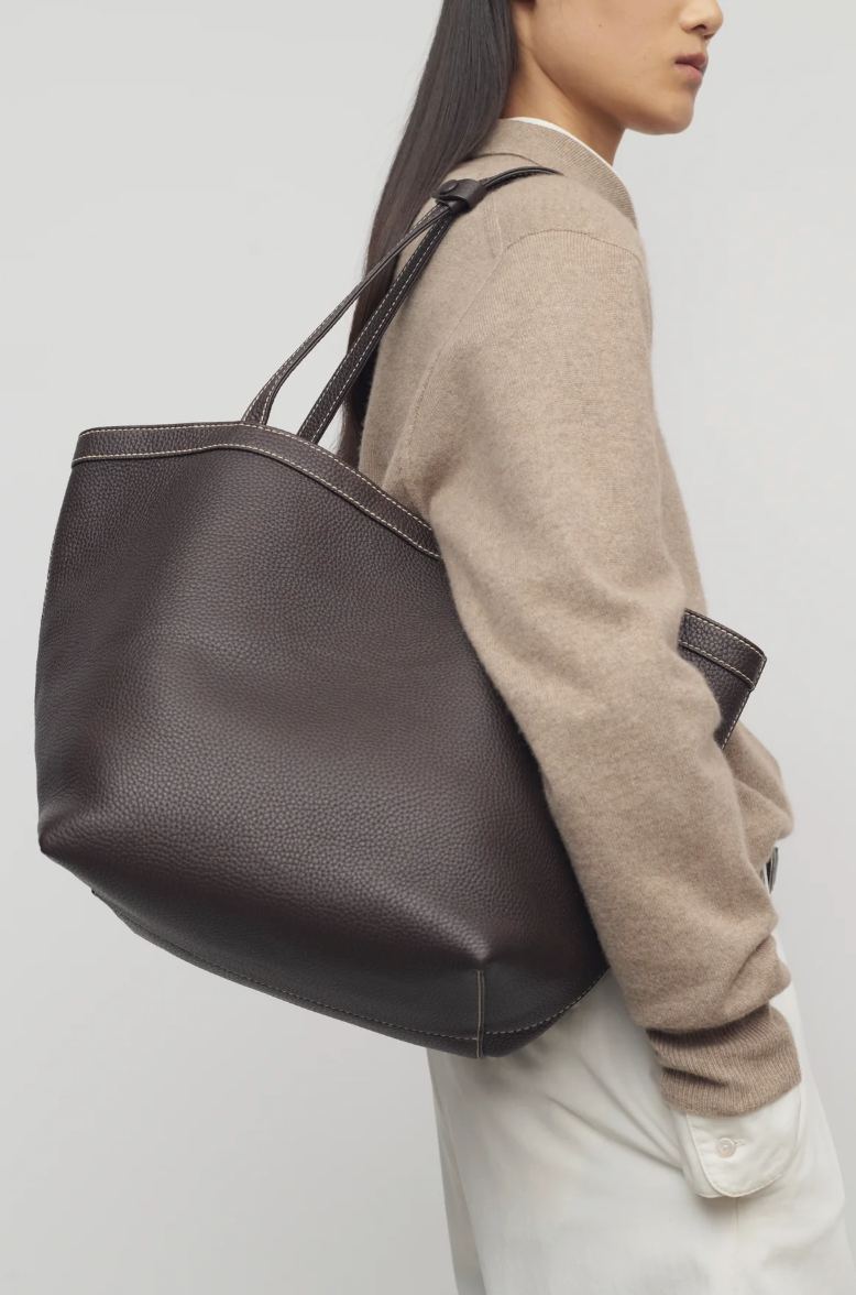 Park Tote Three Stitch Dark Brown