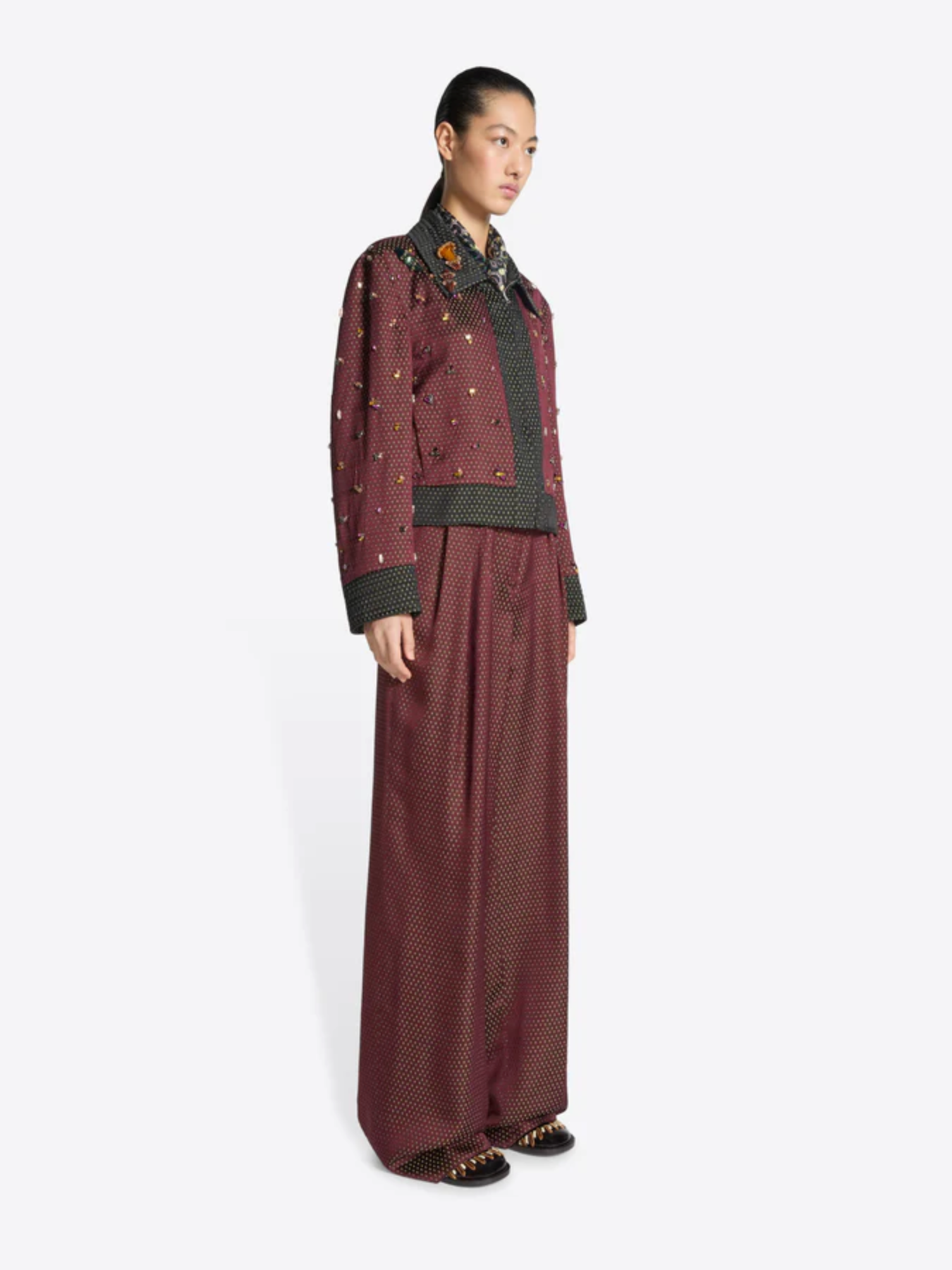 Vurani Embroidered Jacket Burgundy