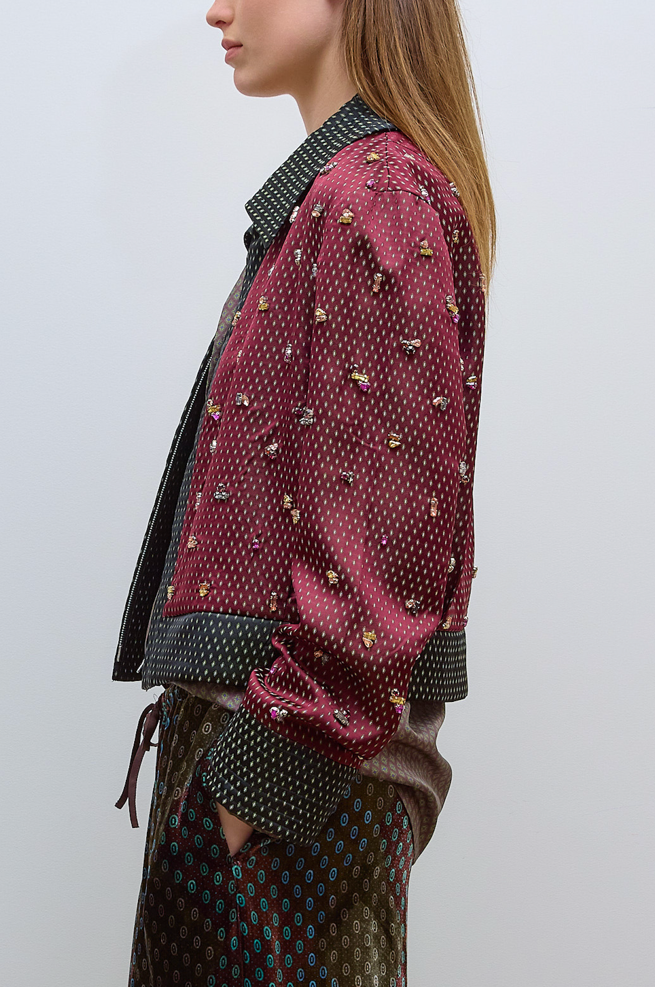 Vurani Embroidered Jacket Burgundy
