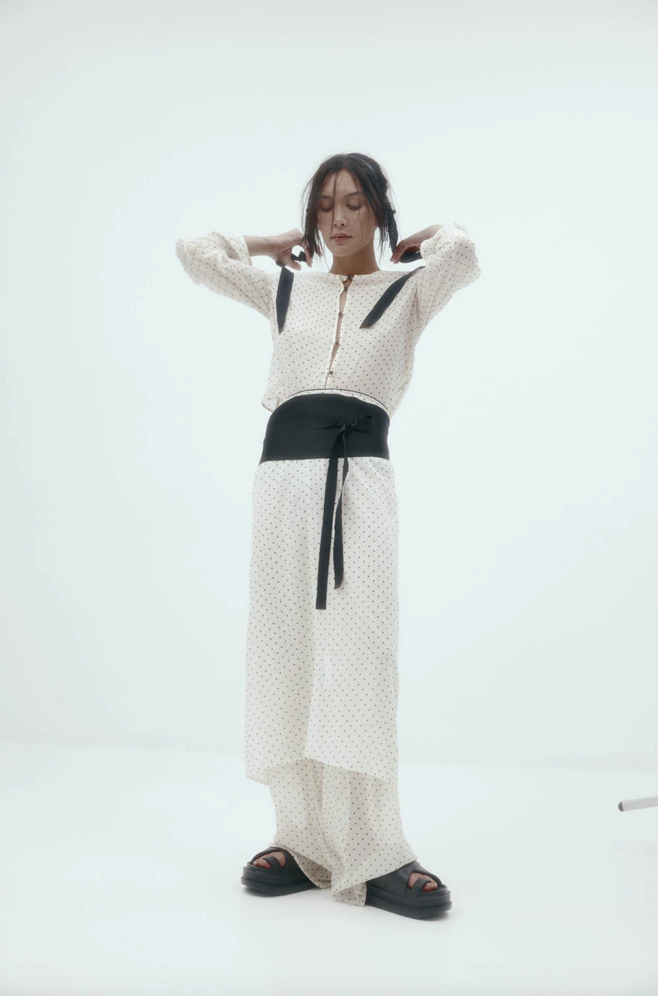 Camilla Skirt Cream Polka Dot