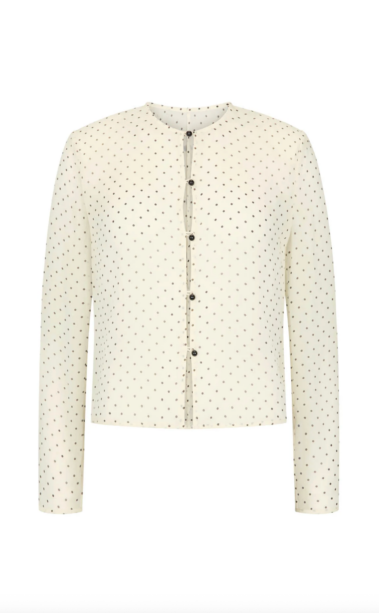 Eileen Top Cream Polka Dot Silk