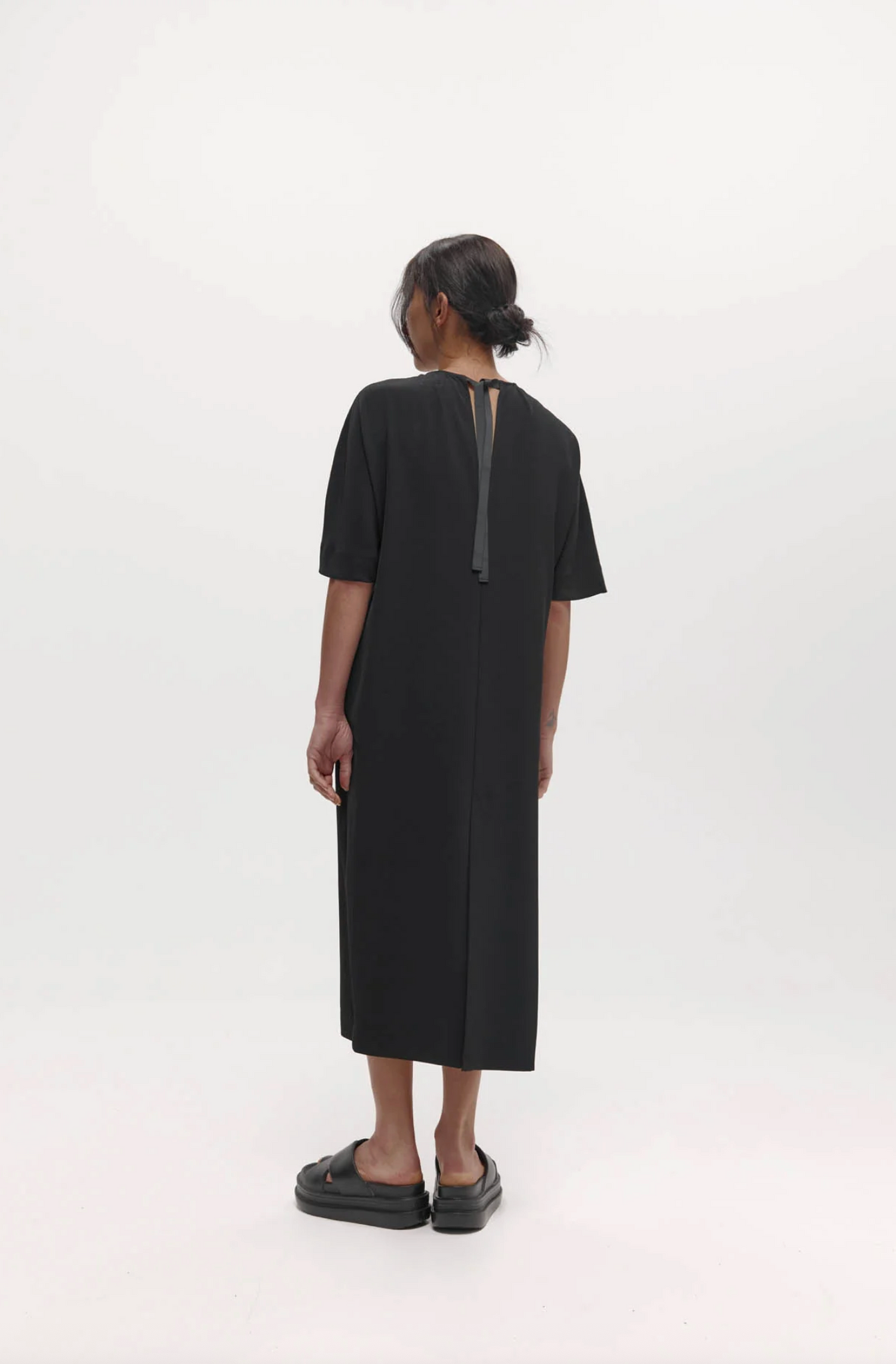 Dennison Dress Black Drape Suiting