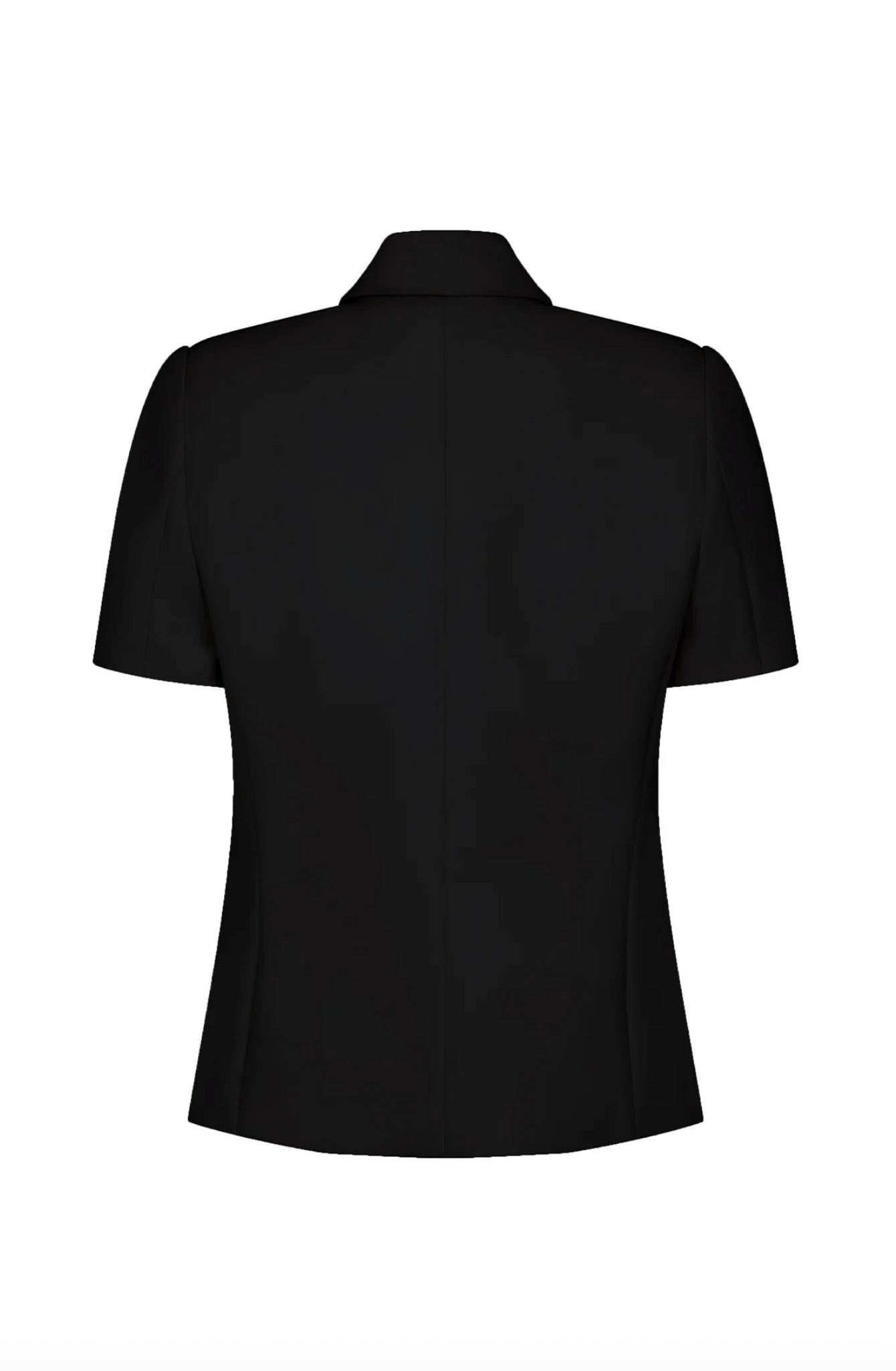 Short Sleeve Bardot Blazer Black Bonded Suiting