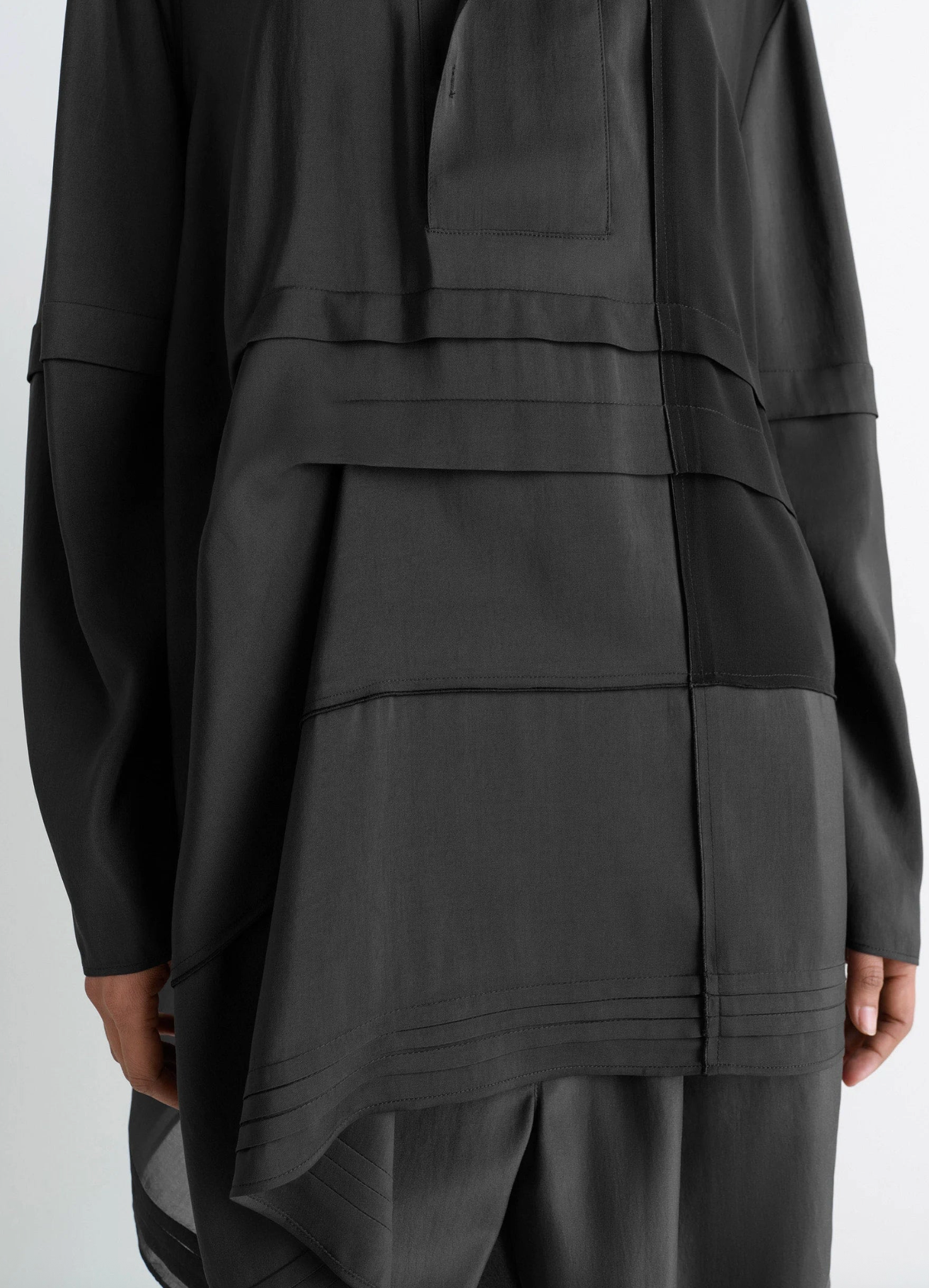 Blouse with Pleats Slate Grey