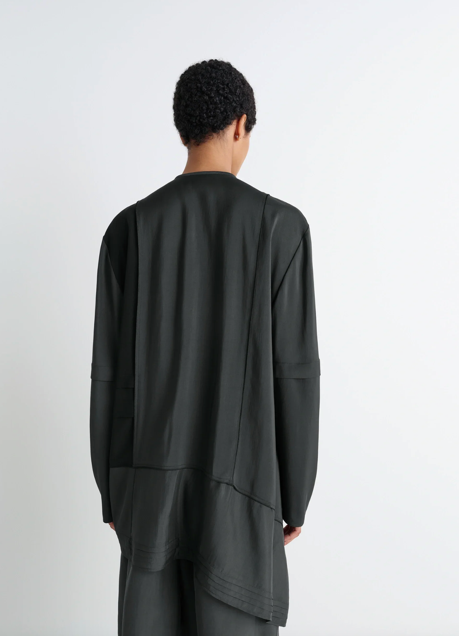 Blouse with Pleats Slate Grey