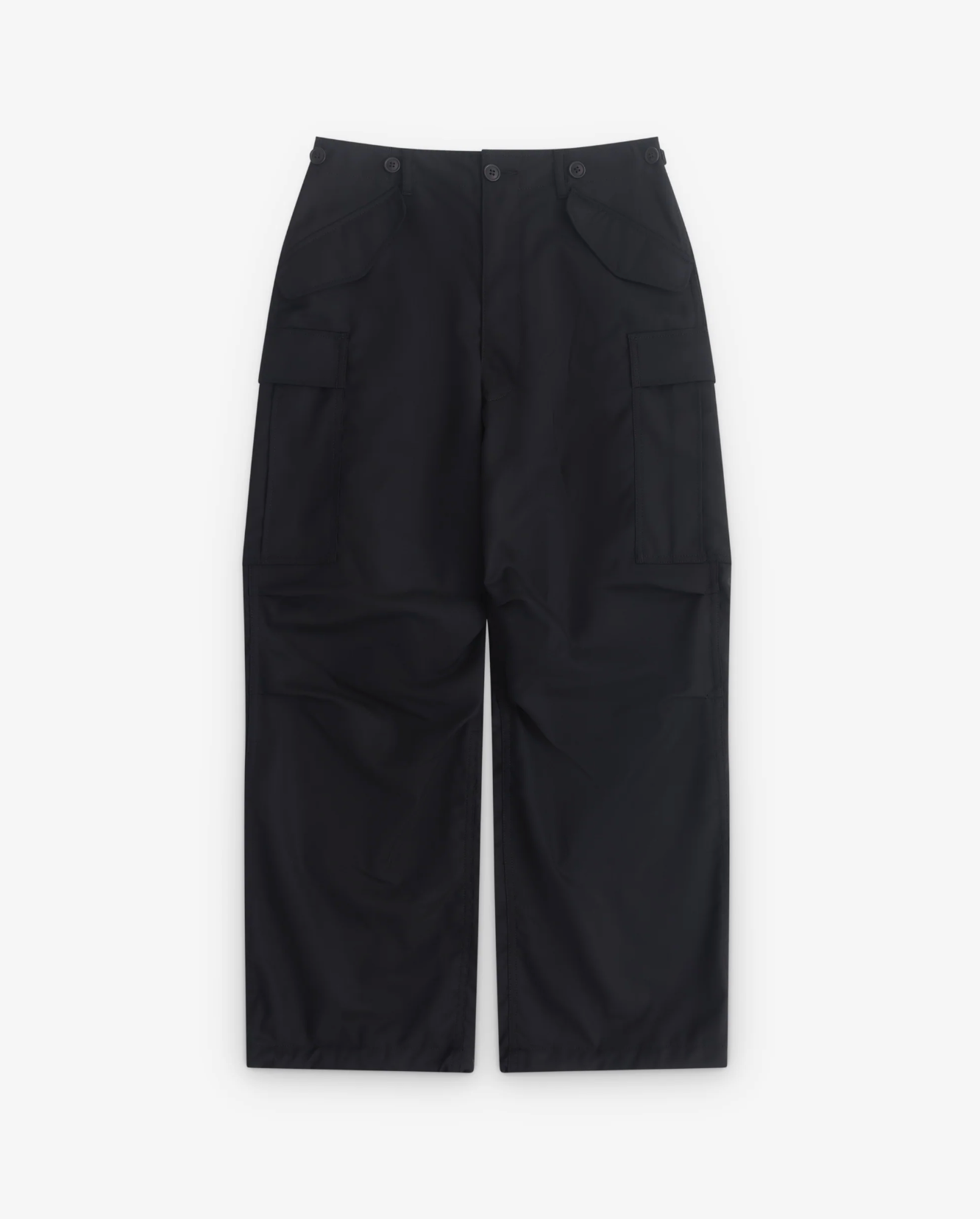 Wool Blend Cargo Pants Black