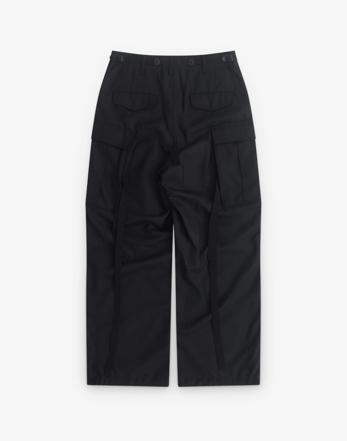 Wool Blend Cargo Pants Black