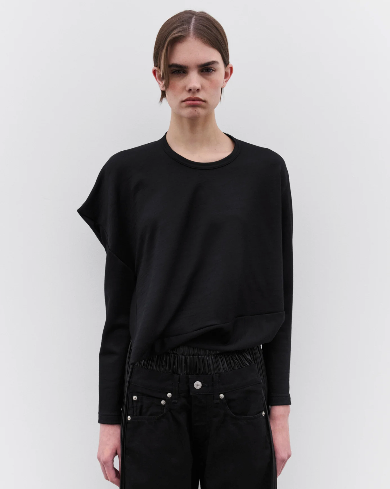 Angular Long Sleeve T-Shirt Black