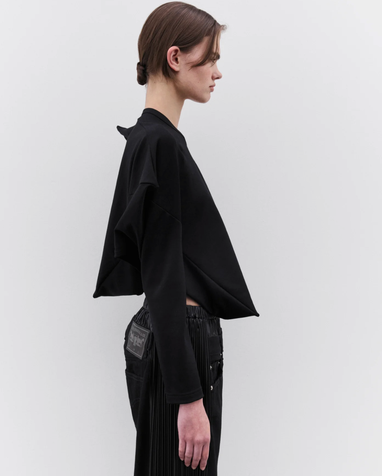 Angular Long Sleeve T-Shirt Black