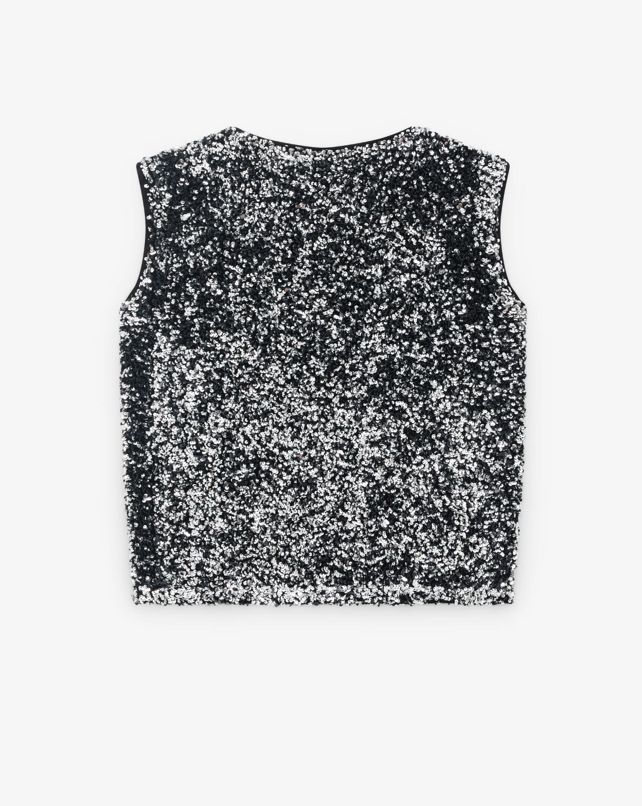 Sequin Blouse Black Silver