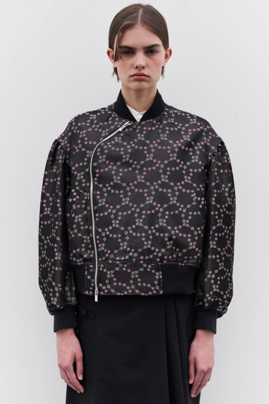 Floral Blouson Black