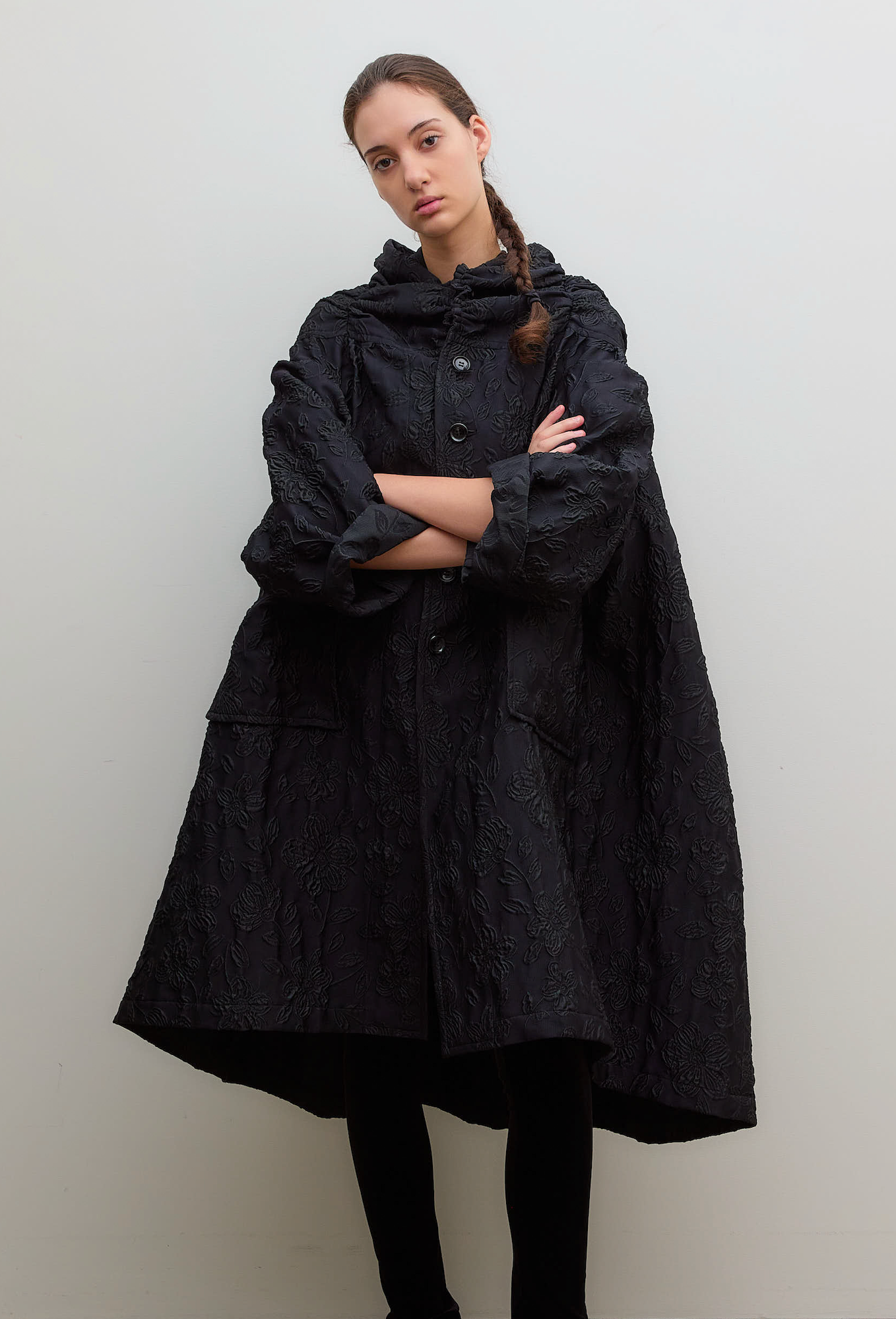 Jacquard Coat Black