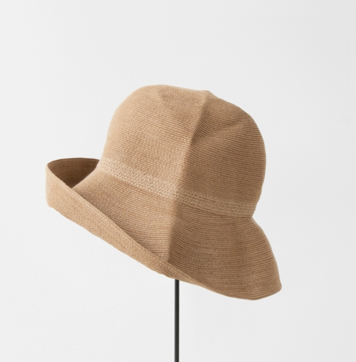 Paper Braid Hat Switch Wide Rim Mix Brown