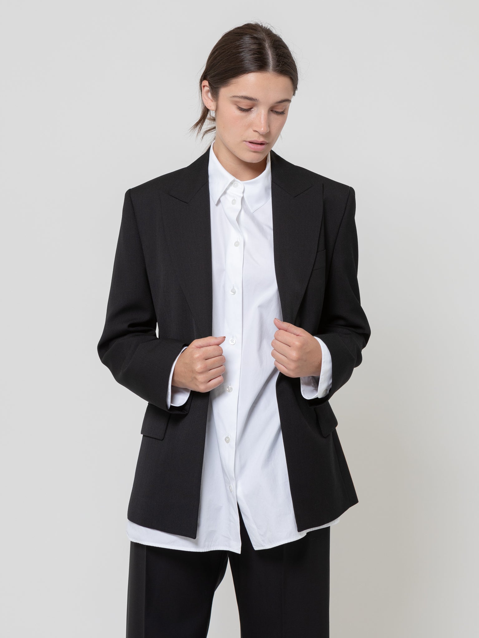 Single Breasted Suit Jacket Black