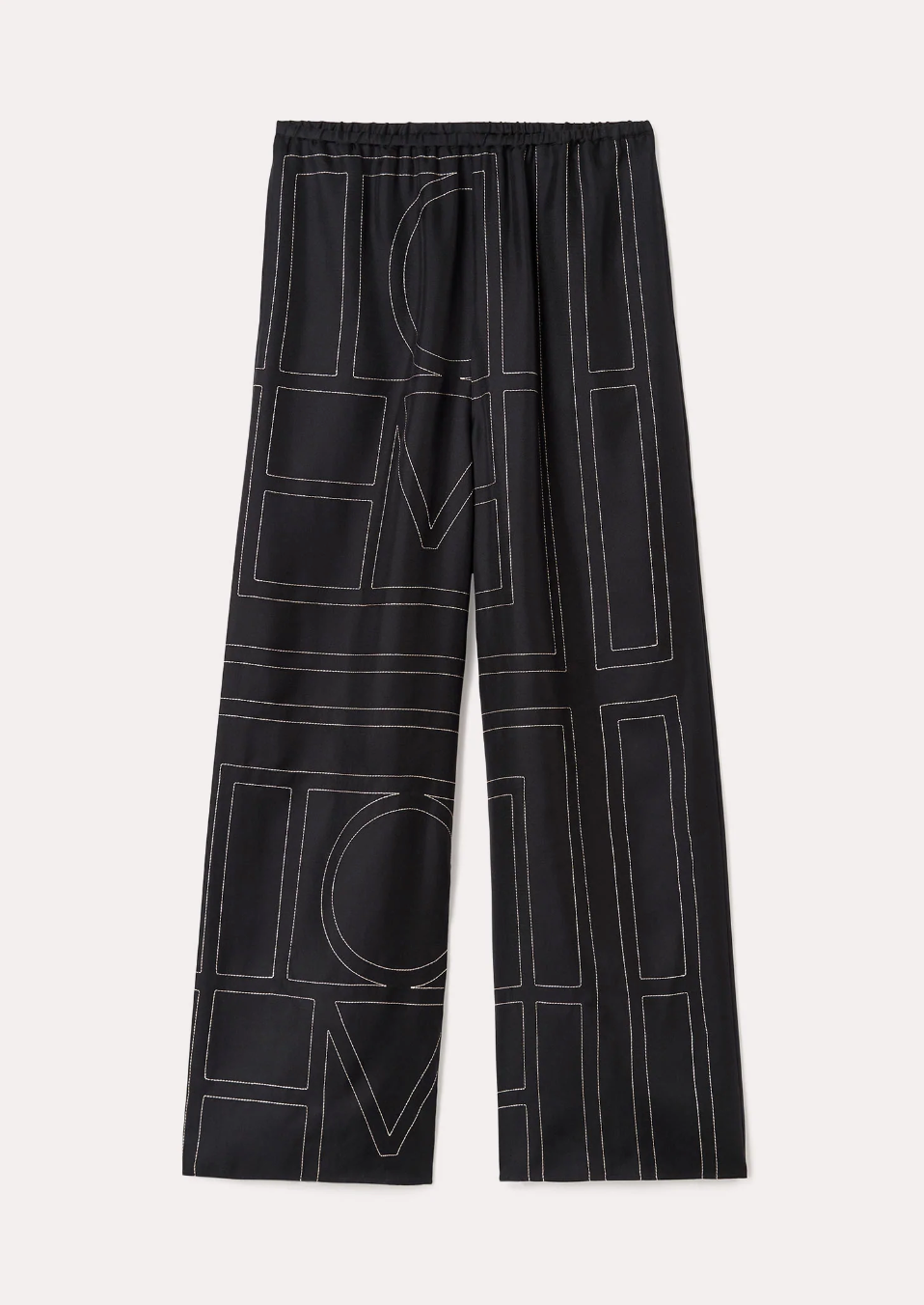 Monogram Silk Pants Black
